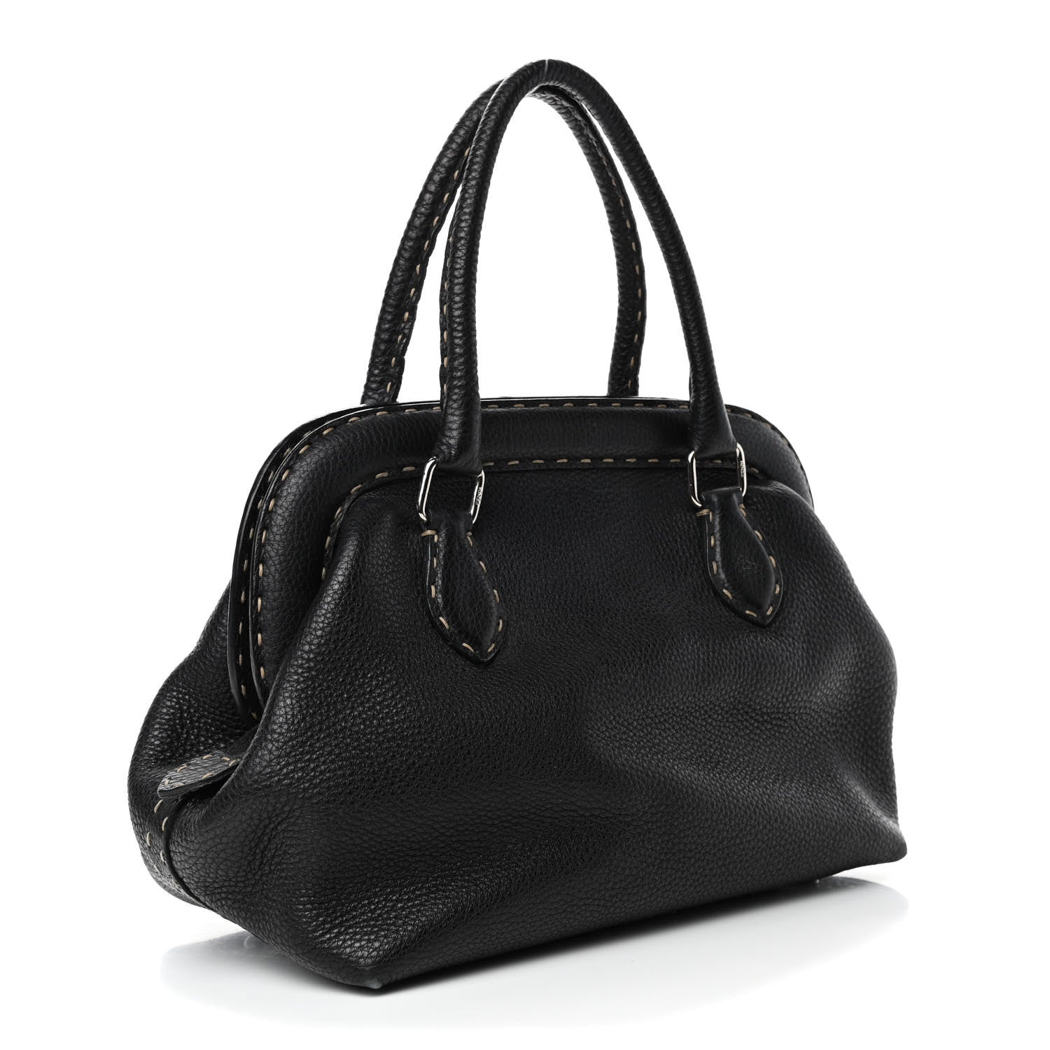 Fendi Calfskin Romano Selleria Adele 1328 Bag Black 2 of 4