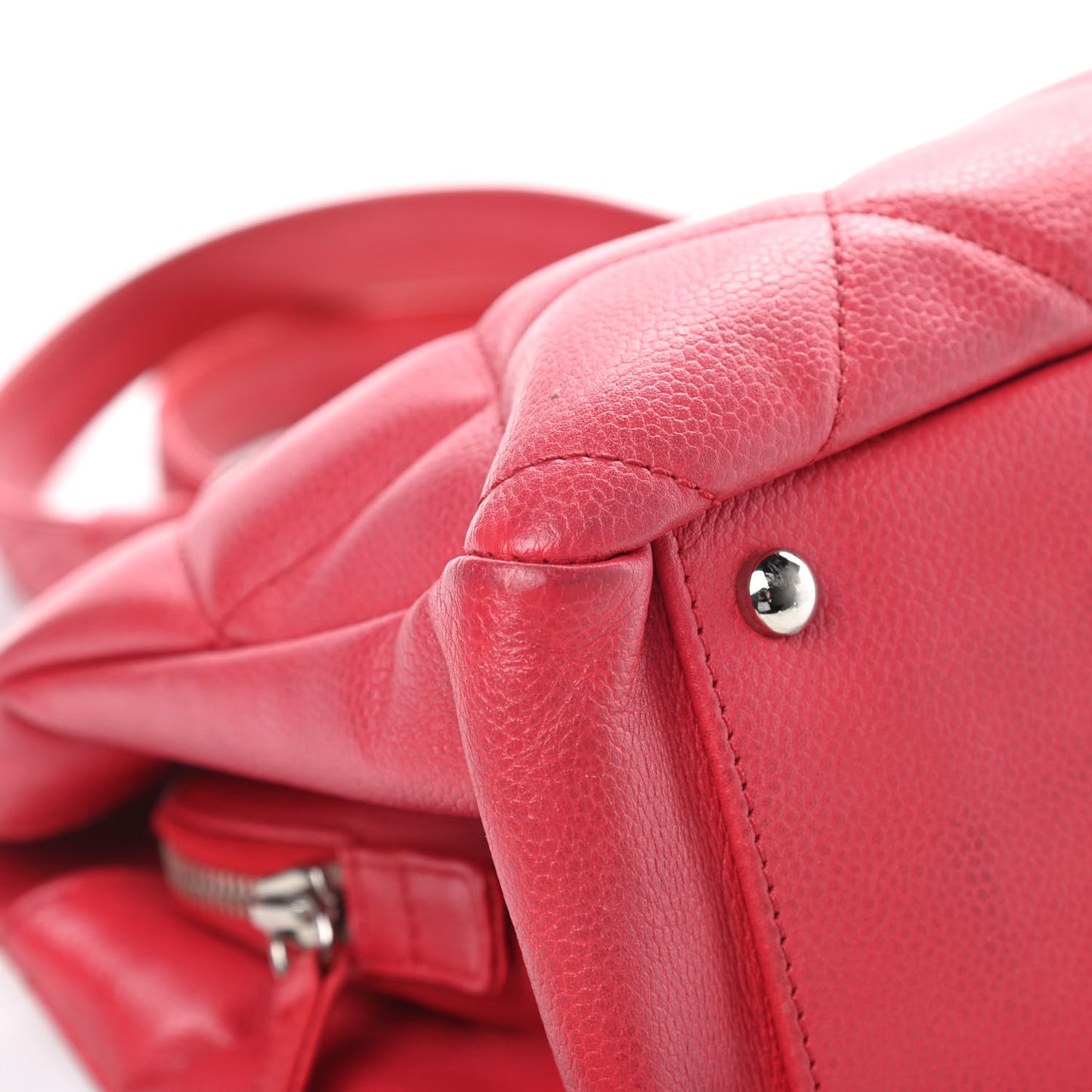 Soft Caviar Quilted CC Timeless Tote Fuchsia