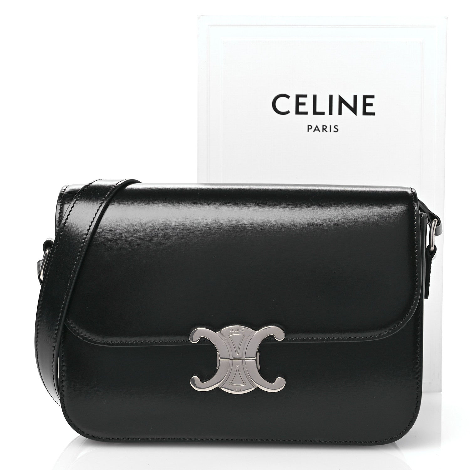Celine Shiny Calfskin Medium Triomphe Black 11 of 11