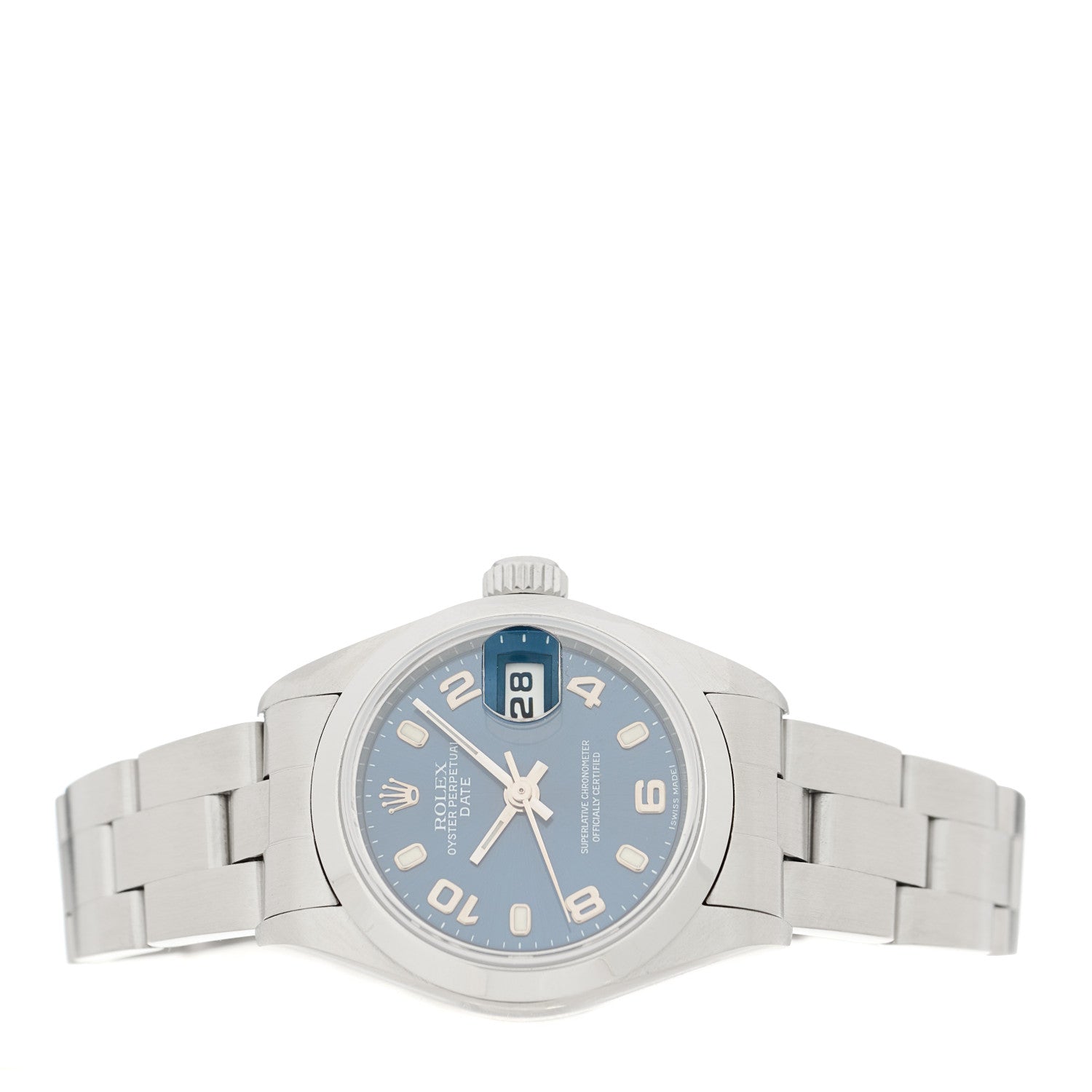 Rolex Stainless Steel 26mm Oyster Perpetual Date Watch Blue 79160 2 of 4