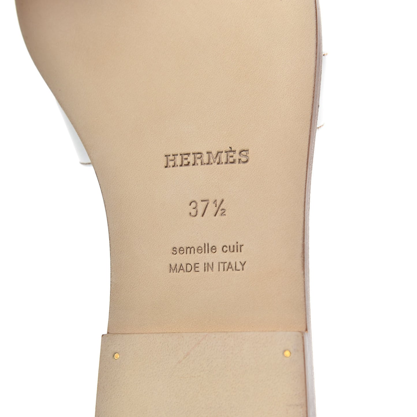 Box Calfskin Oran Sandals 37.5 White