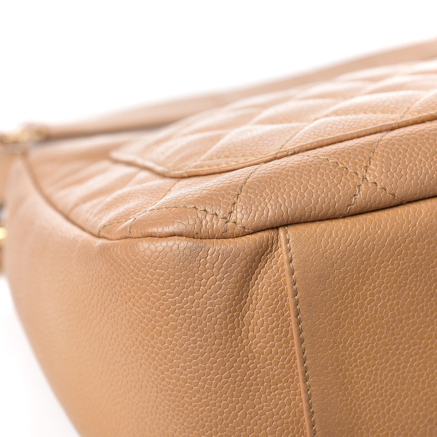 Caviar Quilted Timeless CC Shoulder Bag Beige