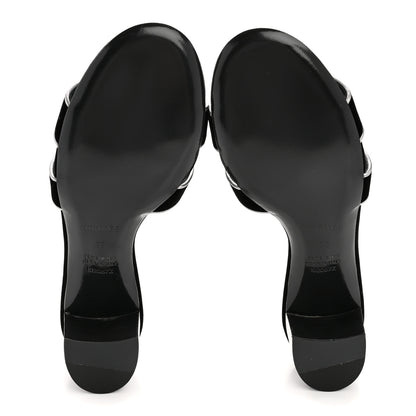 Hermes Velvet Nappa Oasis Sandals 39  39 Argent Vieilli 6 of 9