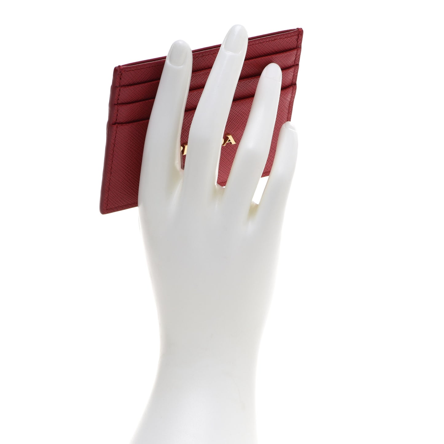 Saffiano Metal Card Holder Fuoco