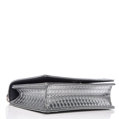 Christian Dior Metallic Patent Micro-Cannage Baby Diorama Flap Bag Silver 4 of 9