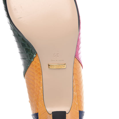 Gucci Snakeskin Crystal Double G Pumps 39 Multicolor 7 of 9