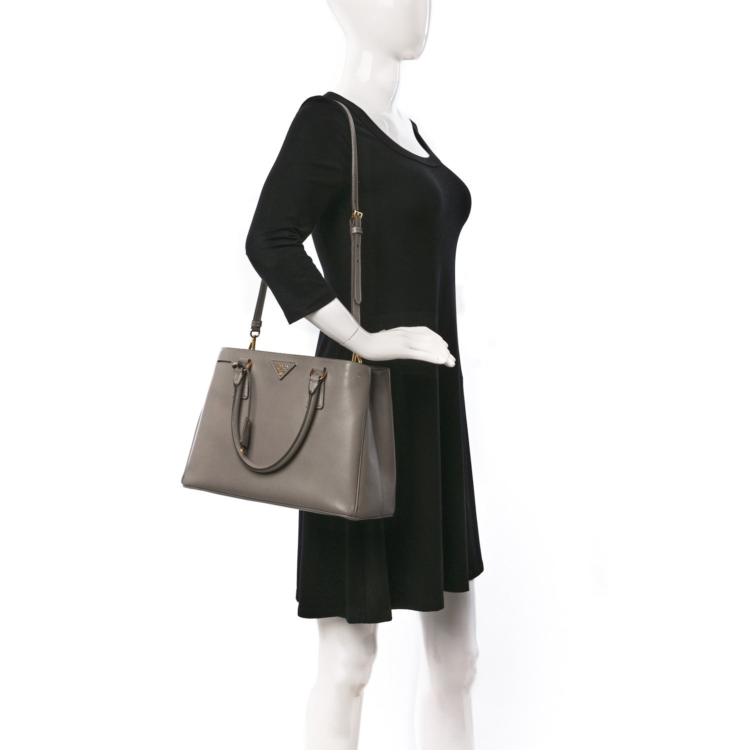 Prada Saffiano Lux Medium Tote Argilla 2 of 8