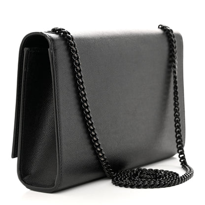 Saint Laurent Grain De Poudre Medium Classic Monogram Monochrome Kate Satchel Black 3 of 11