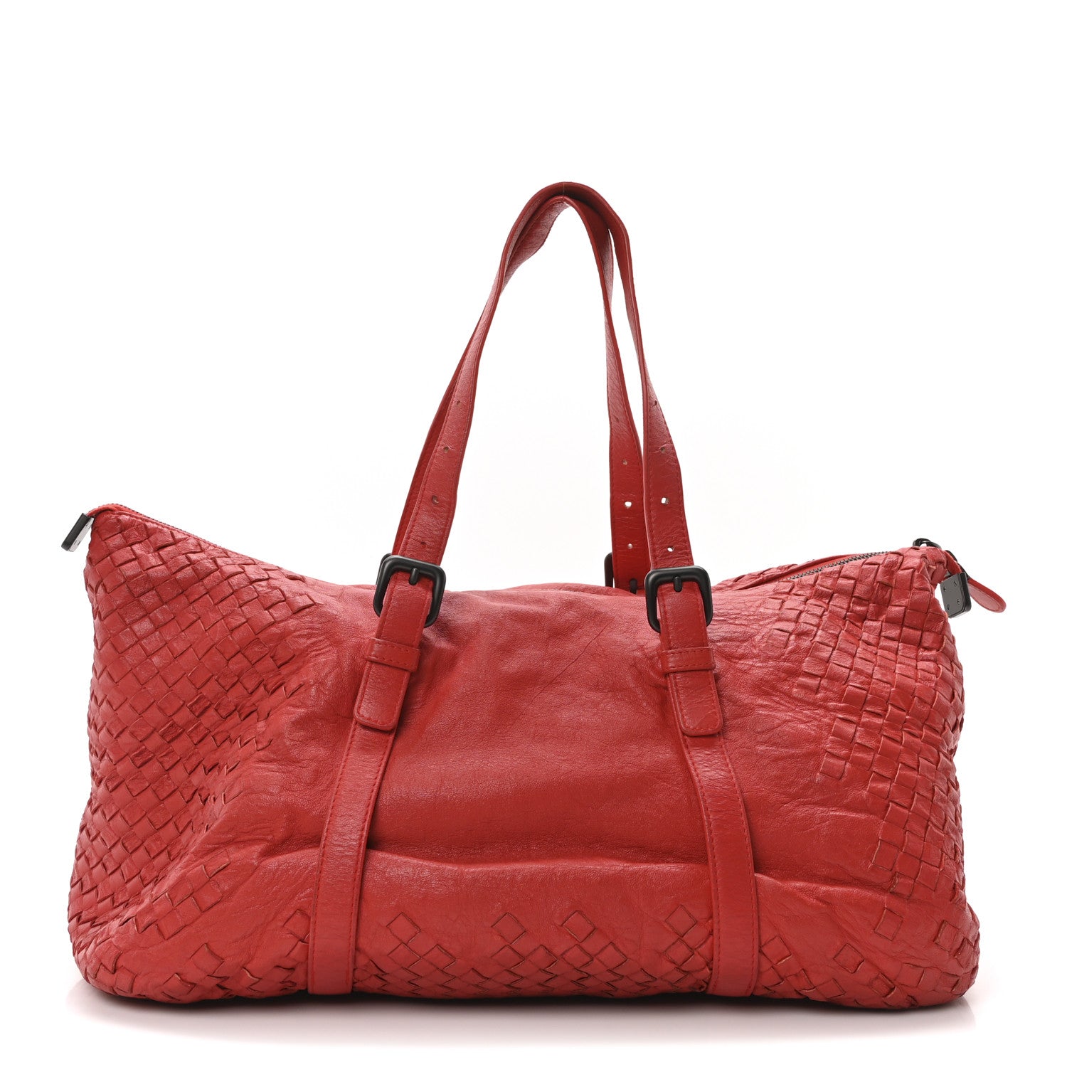 Bottega Veneta Nappa Intrecciato Buckle Tote Red 1 of 9