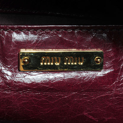Miu Miu Vitello Shine Double Zip Tote Amaranth 6 of 10