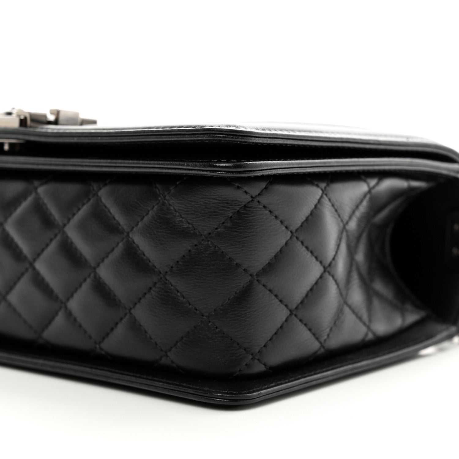 Chanel Calfskin Chevron Quilted Medium Boy Flap Black 10 of 10