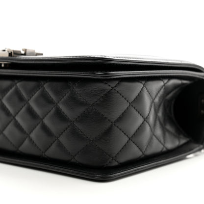 Chanel Calfskin Chevron Quilted Medium Boy Flap Black 10 of 10