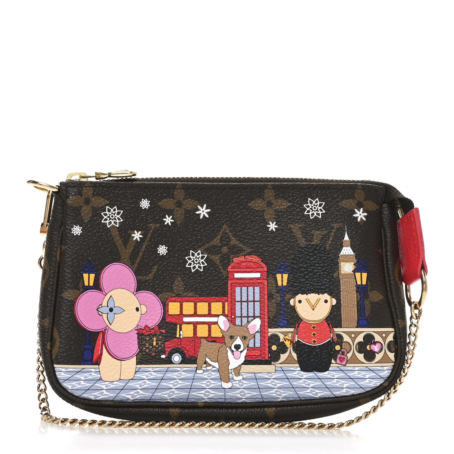 Monogram 2021 Christmas Animation London Mini Pochette Accessories Red