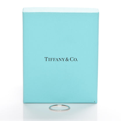 Tiffany 18K White Gold Diamond Metro Ring 8.5 6 of 6