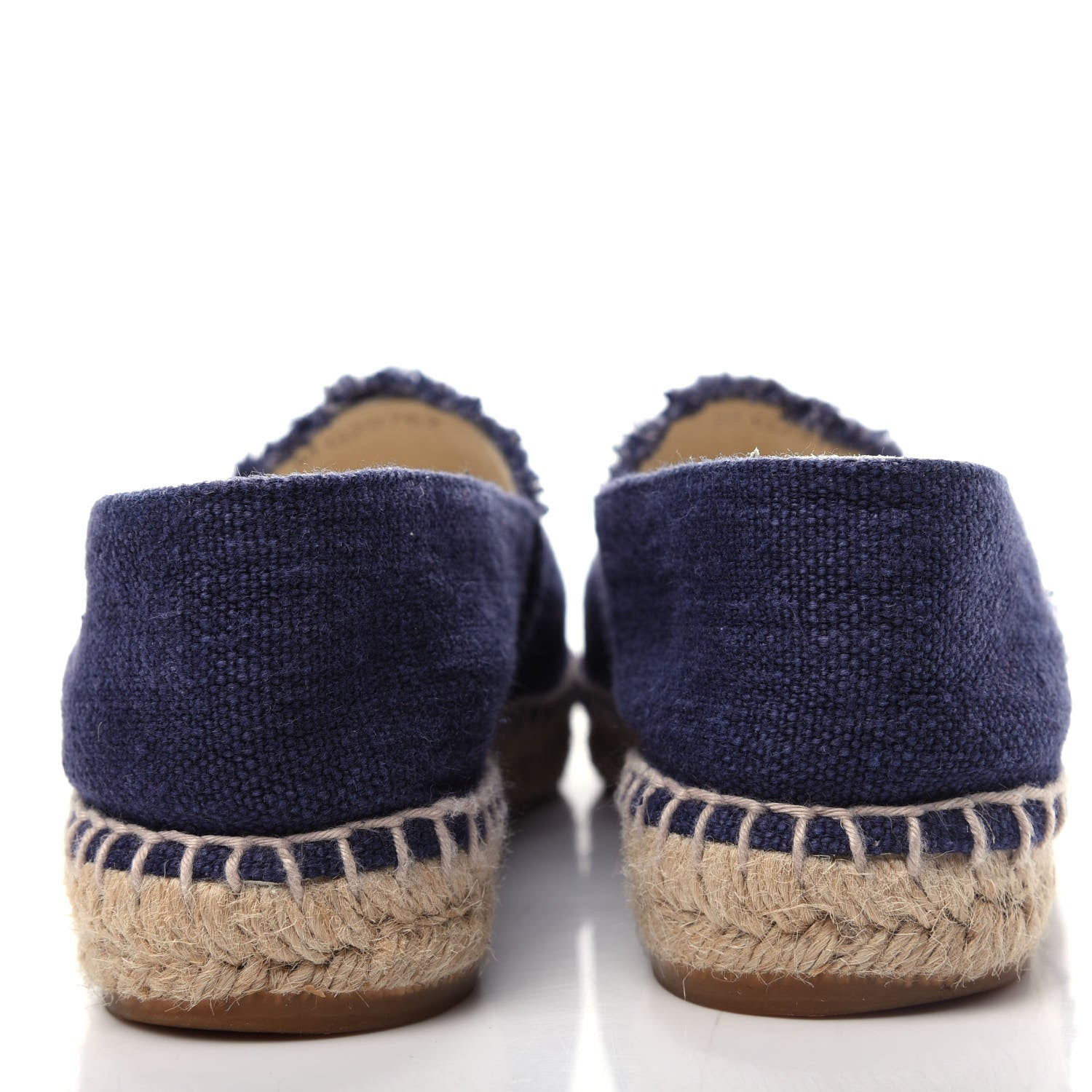 Chanel Denim Toile CC Espadrilles 38 Navy Black 7 of 11