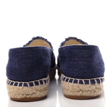 Chanel Denim Toile CC Espadrilles 38 Navy Black 7 of 11