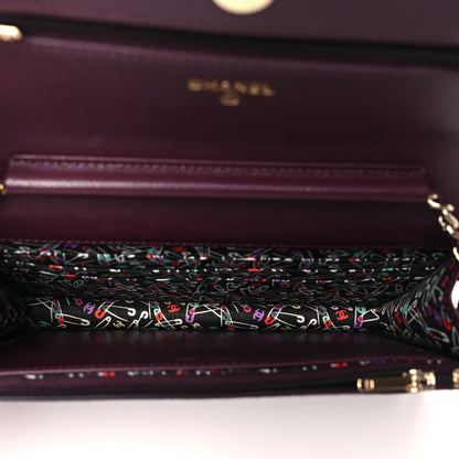 Chanel Caviar Quilted Chain Embossed CC Wallet On Chain WOC Burgundy 5 of 12