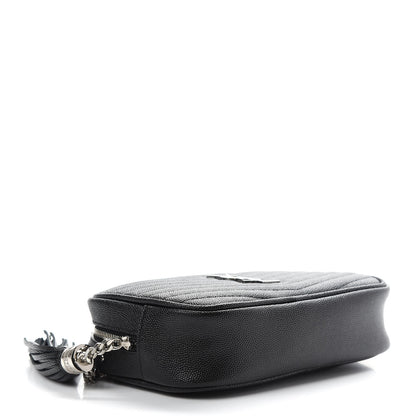 Saint Laurent Grain De Poudre Matelasse Monogram Mini Lou Camera Bag Black 4 of 9