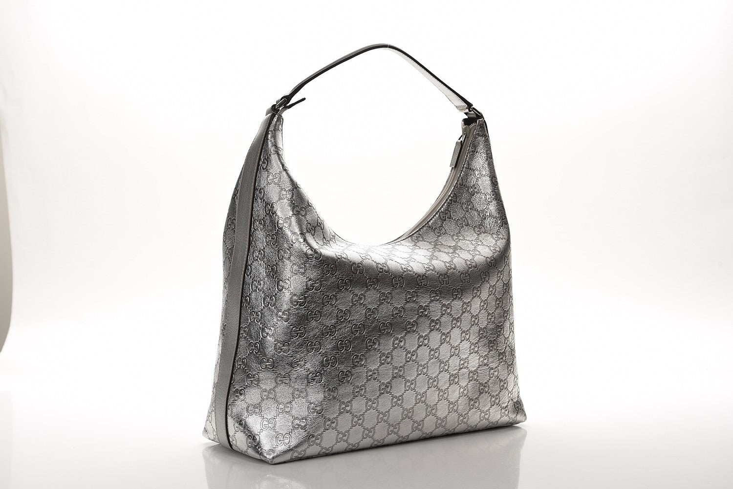 Gucci Metallic Guccissima Hobo Silver 4 of 12