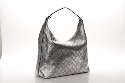 Gucci Metallic Guccissima Hobo Silver 4 of 12