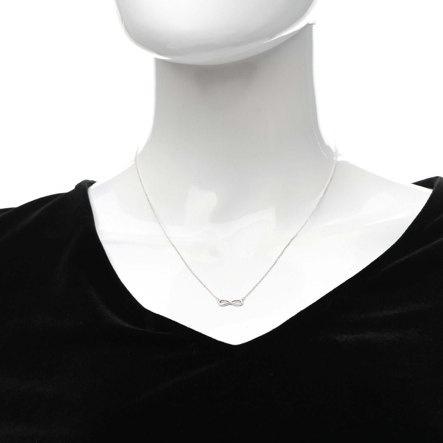 Tiffany Sterling Silver Mini Infinity Pendant Necklace 2 of 5