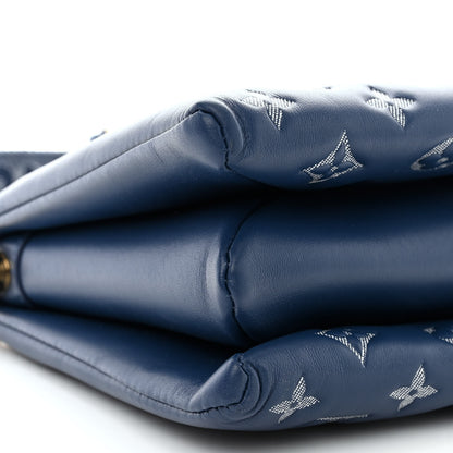 Louis Vuitton Lambskin Embossed Monogram Coussin PM Denim Blue 11 of 12