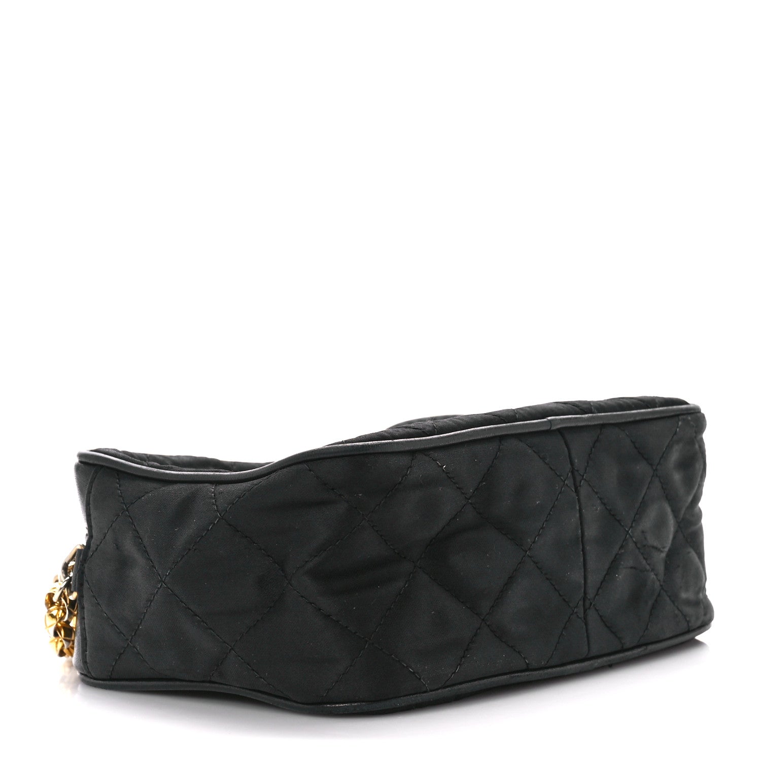 Chanel Satin Quilted Tassel Camera Case Black 4 of 12