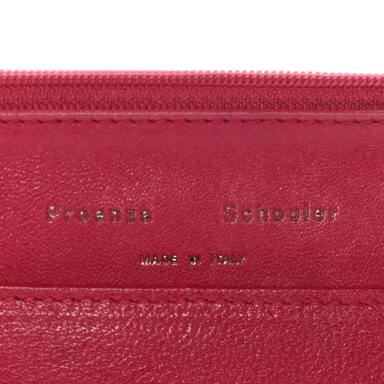 Proenza Schouler Lambskin PS1 Large Chain Wallet Raspberry 5 of 9