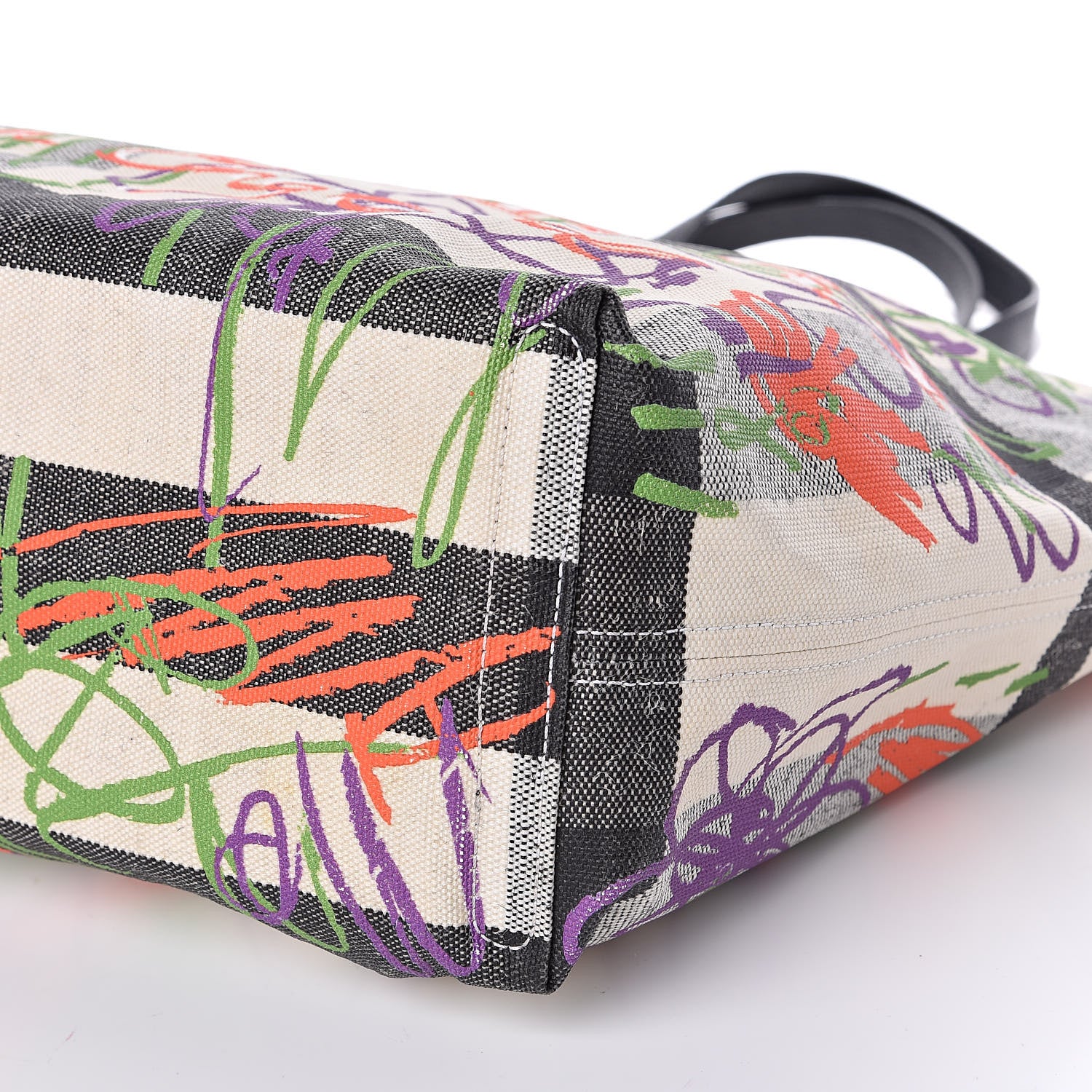 Burberry Coated Canvas Medium Reversible Doodle Tote White Black 14 of 16