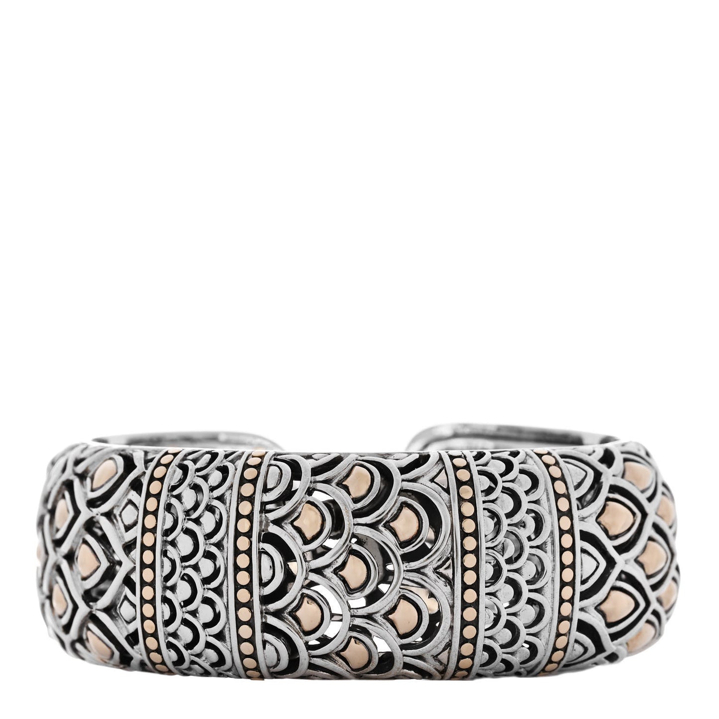 Sterling Silver 18K Yellow Gold Legends Naga Kick Cuff Bracelet
