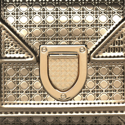 Christian Dior Metallic Patent Micro-Cannage Diorama Elancee Wallet Gold 8 of 11