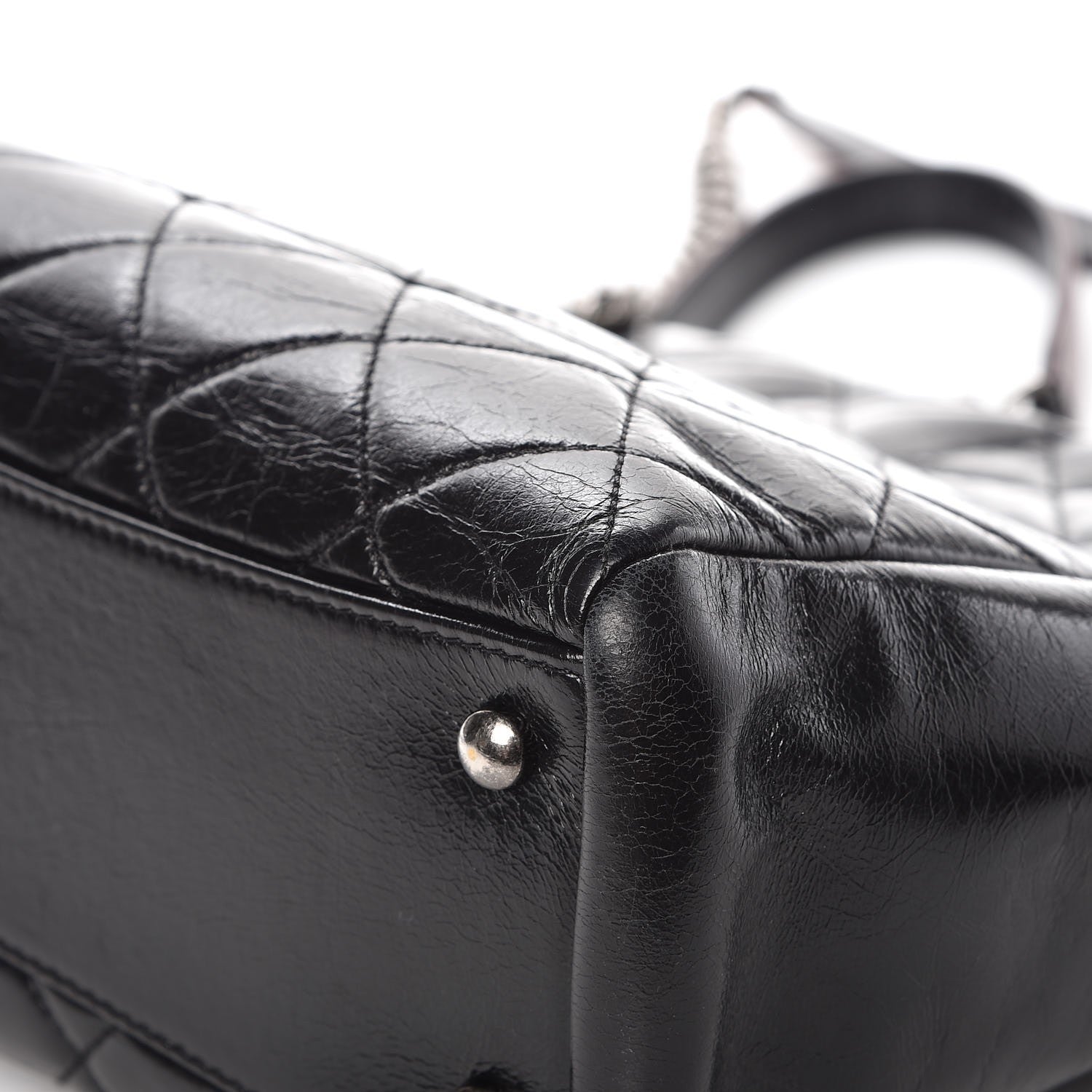 Chanel Glazed Calfskin Quilted Small Duo Color Tote Black 13 of 15