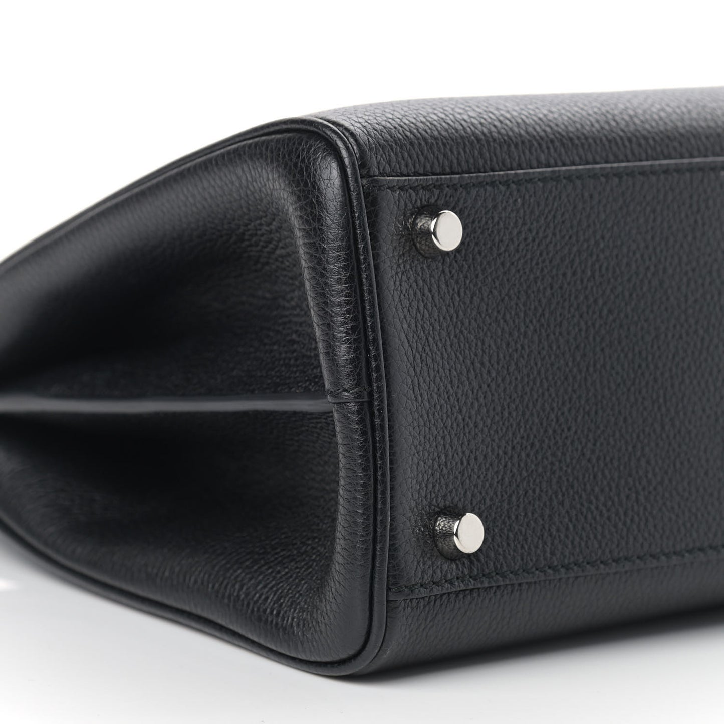 Grainy Calfskin Small Zumi Top Handle Bag Black