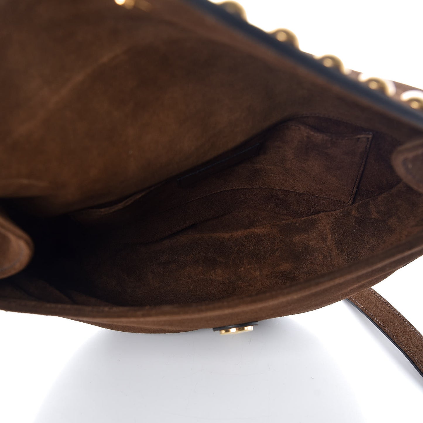 Suede Y Studs Satchel Brown
