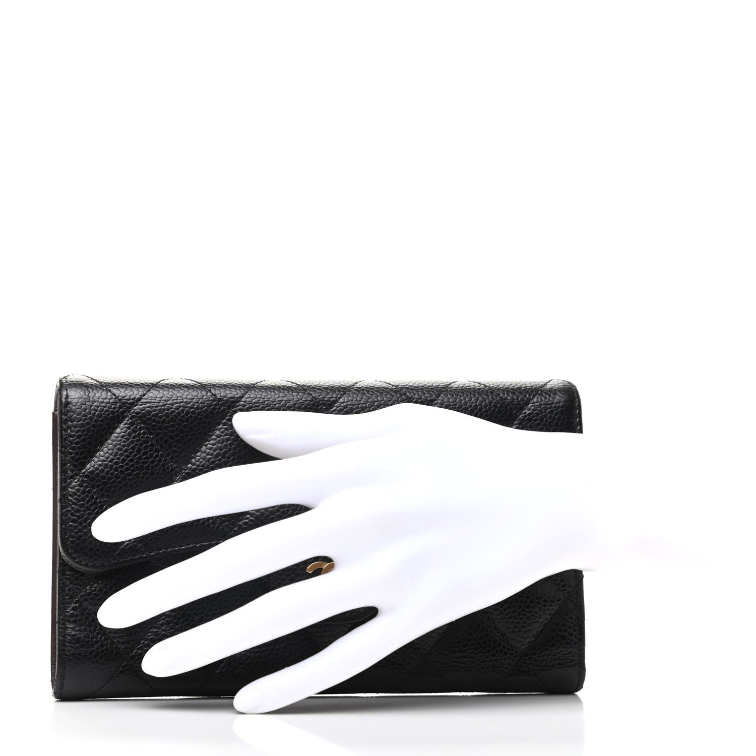 Chanel Caviar Quilted Long Flap Wallet Black 2 of 8