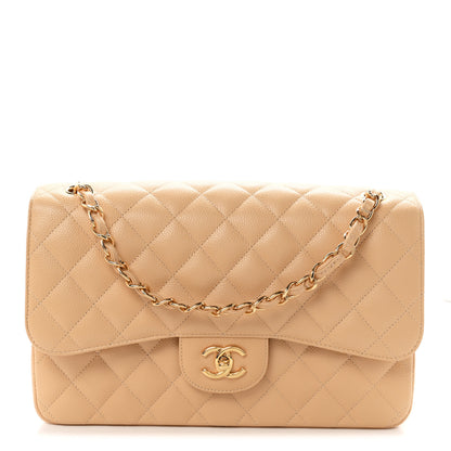 Chanel Caviar Quilted Jumbo Double Flap Beige Clair 1 of 10