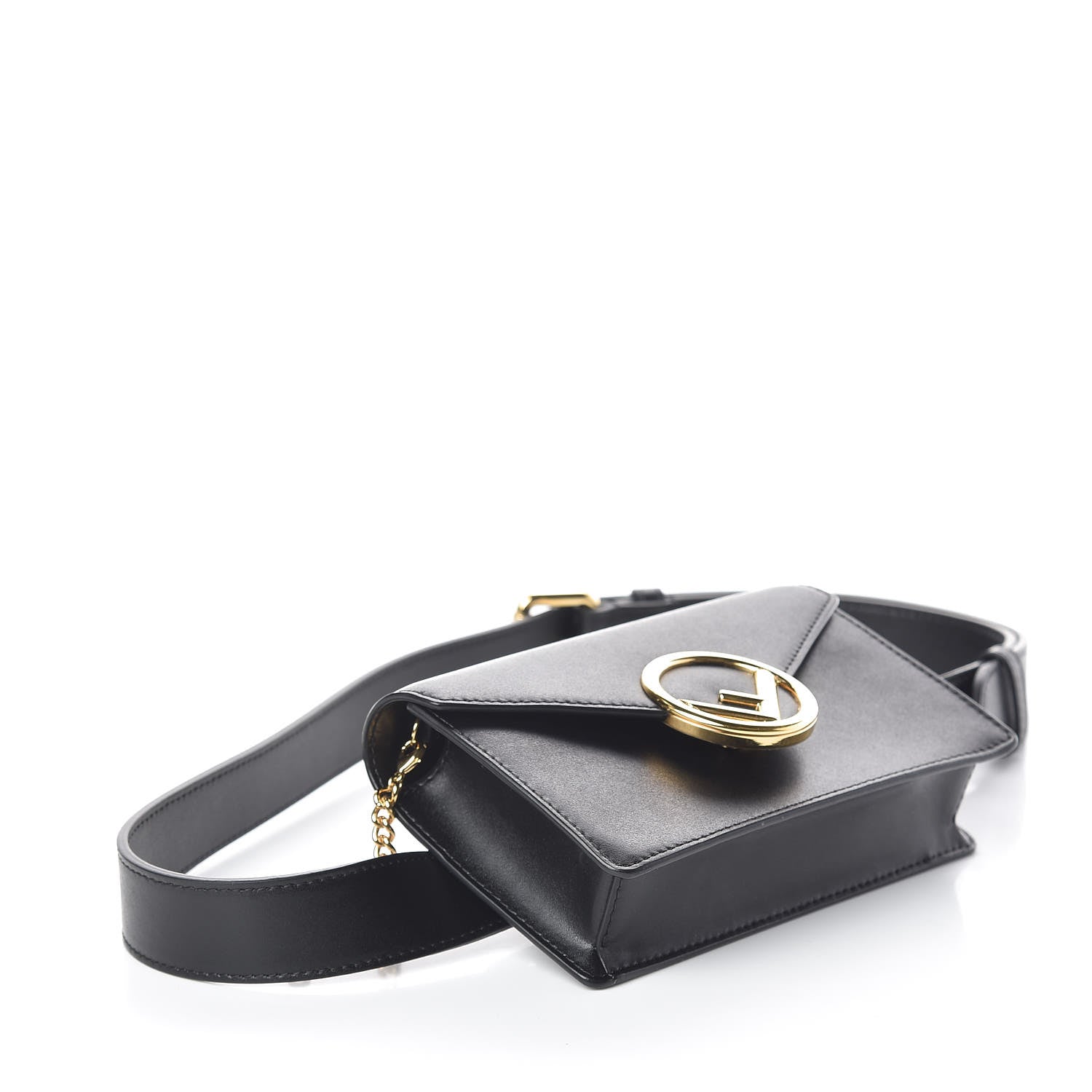 Fendi Vitello Liberty Lucido F is Fendi Envelope Belt Bag Black 5 of 12