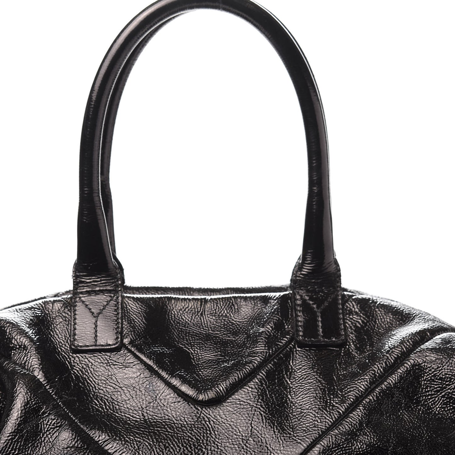 Textured Patent Easy Y Bag Black