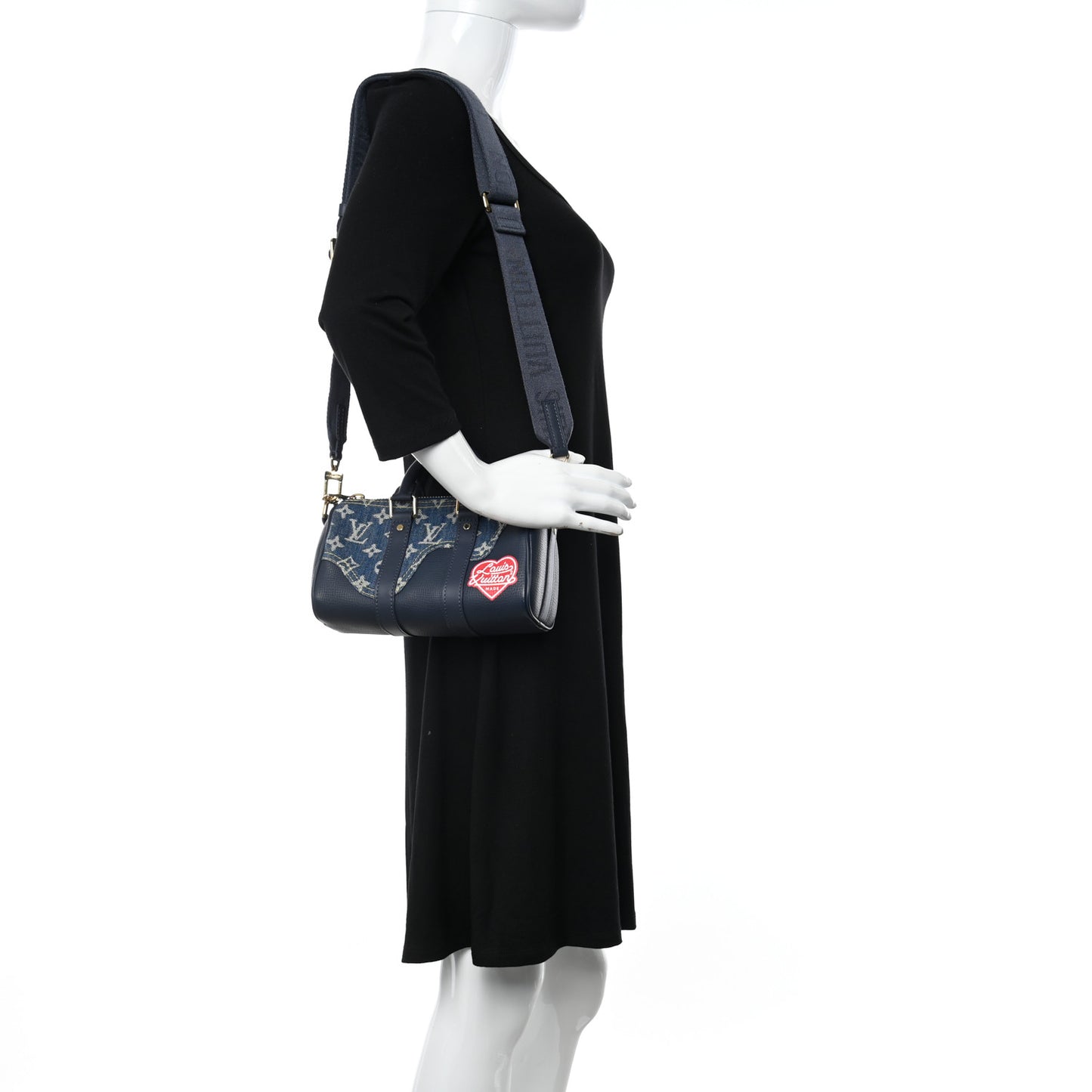 Taurillon Monogram Denim Drip Keepall XS Blue