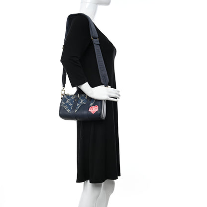 Louis Vuitton Taurillon Monogram Denim Drip Keepall XS Blue 2 of 9