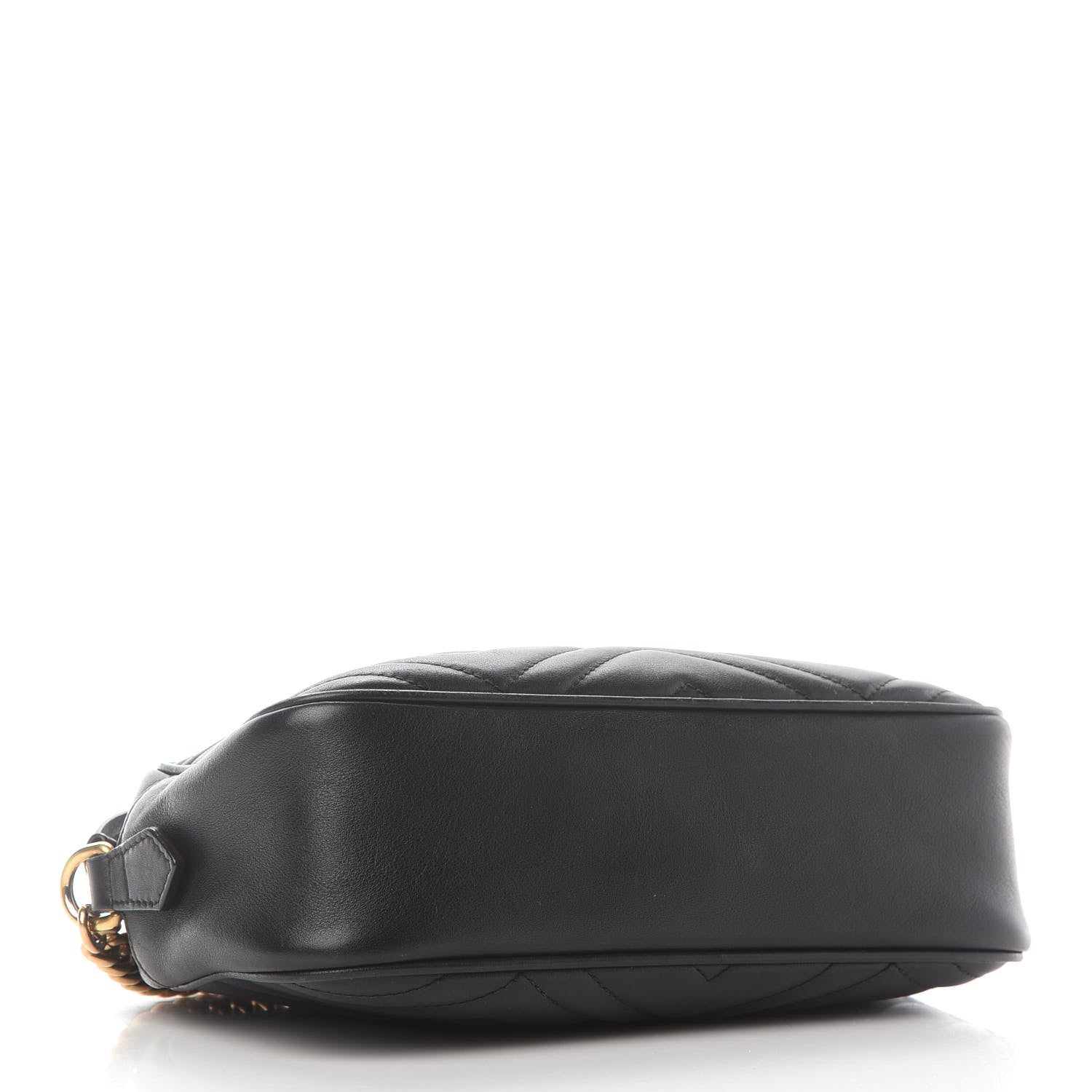 Gucci Calfskin Matelasse Small GG Marmont Chain Shoulder Bag Black 4 of 10