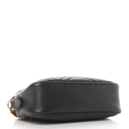 Gucci Calfskin Matelasse Small GG Marmont Chain Shoulder Bag Black 4 of 10