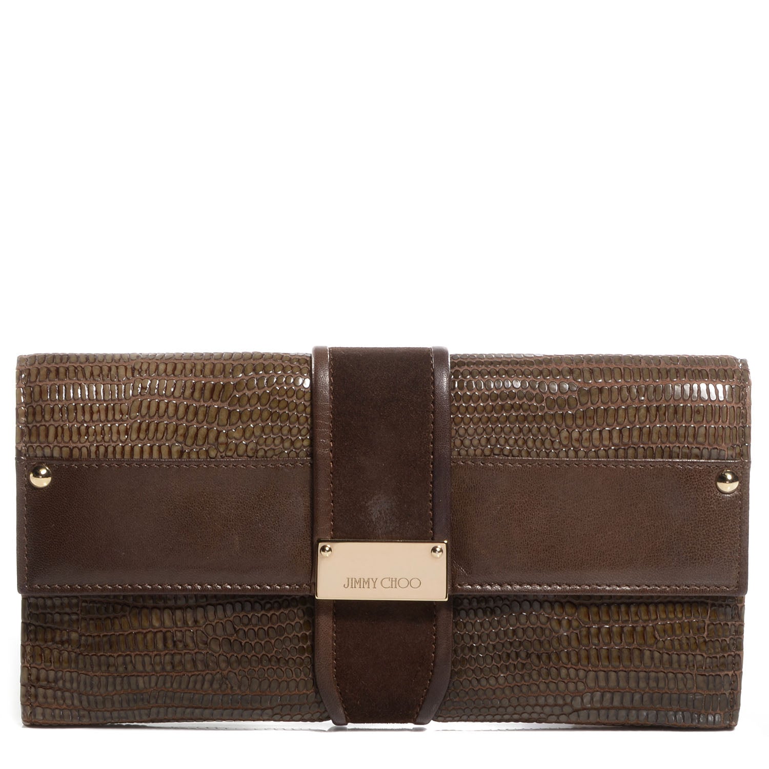 Jimmy Choo Lizard Embossed Reese Clutch 1 of 9