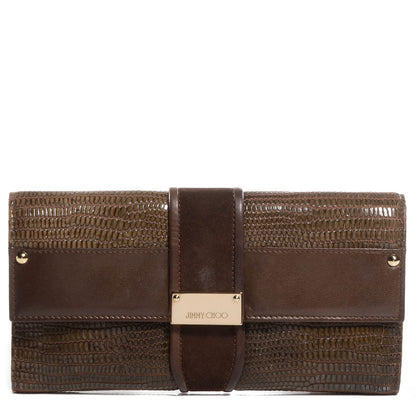 Jimmy Choo Lizard Embossed Reese Clutch 1 of 9