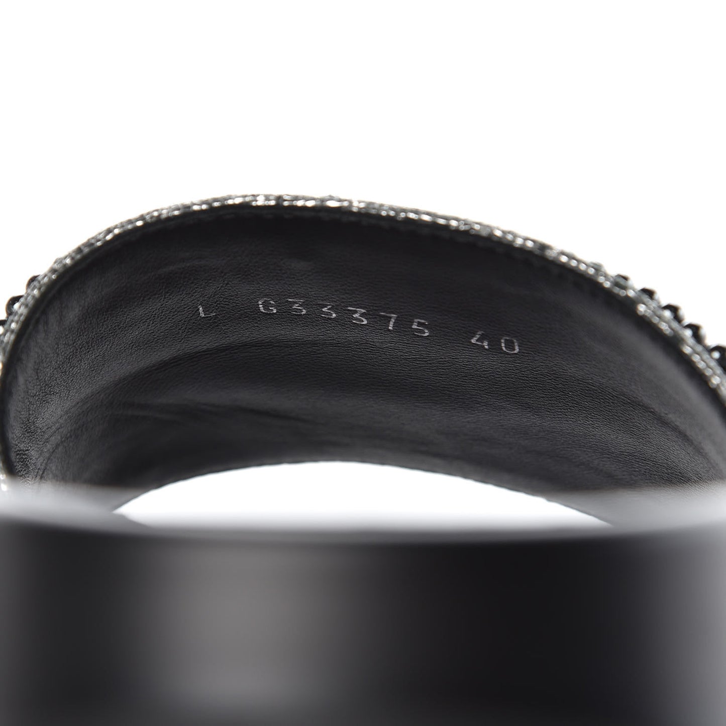 Fantasy Lambskin Pearl Chain CC Flat Mules 40 Silver Black