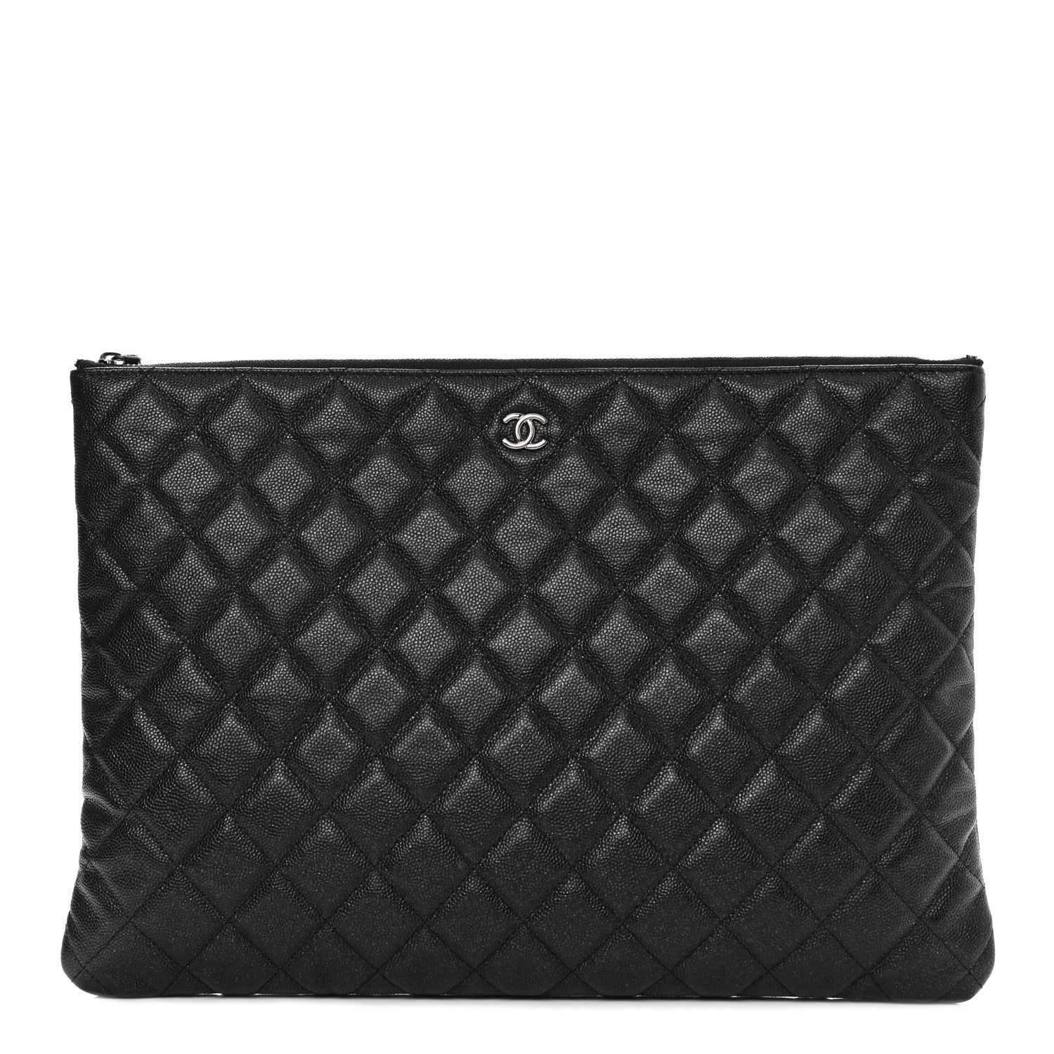 Chanel Iridescent Caviar Quilted Large Cosmetic Case Black 1 of 9