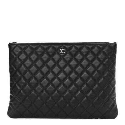 Chanel Iridescent Caviar Quilted Large Cosmetic Case Black 1 of 9