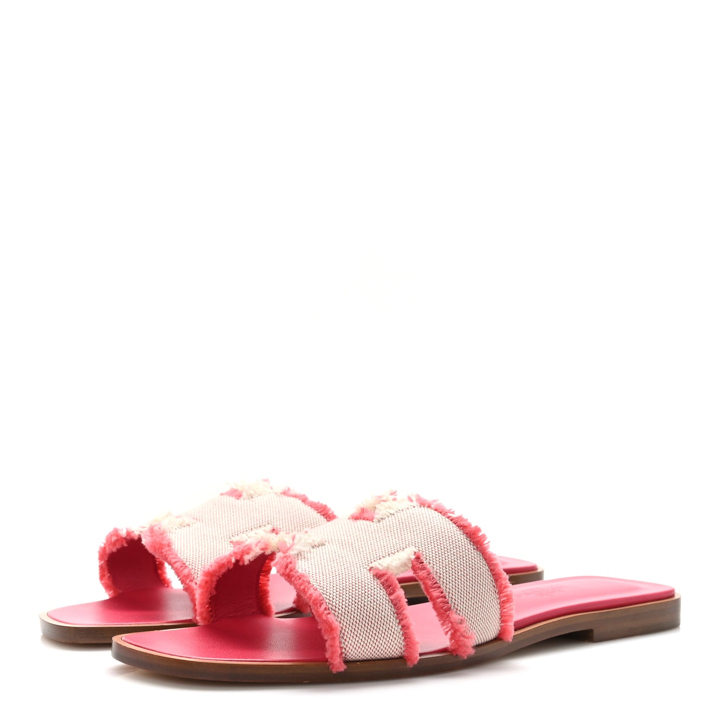 Toile H Oran Fringe Sandals 36.5 Framboise