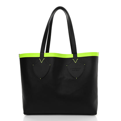 Burberry Canvas Mega Check The Giant Reversible Tote Black Neon Yellow 2 of 16