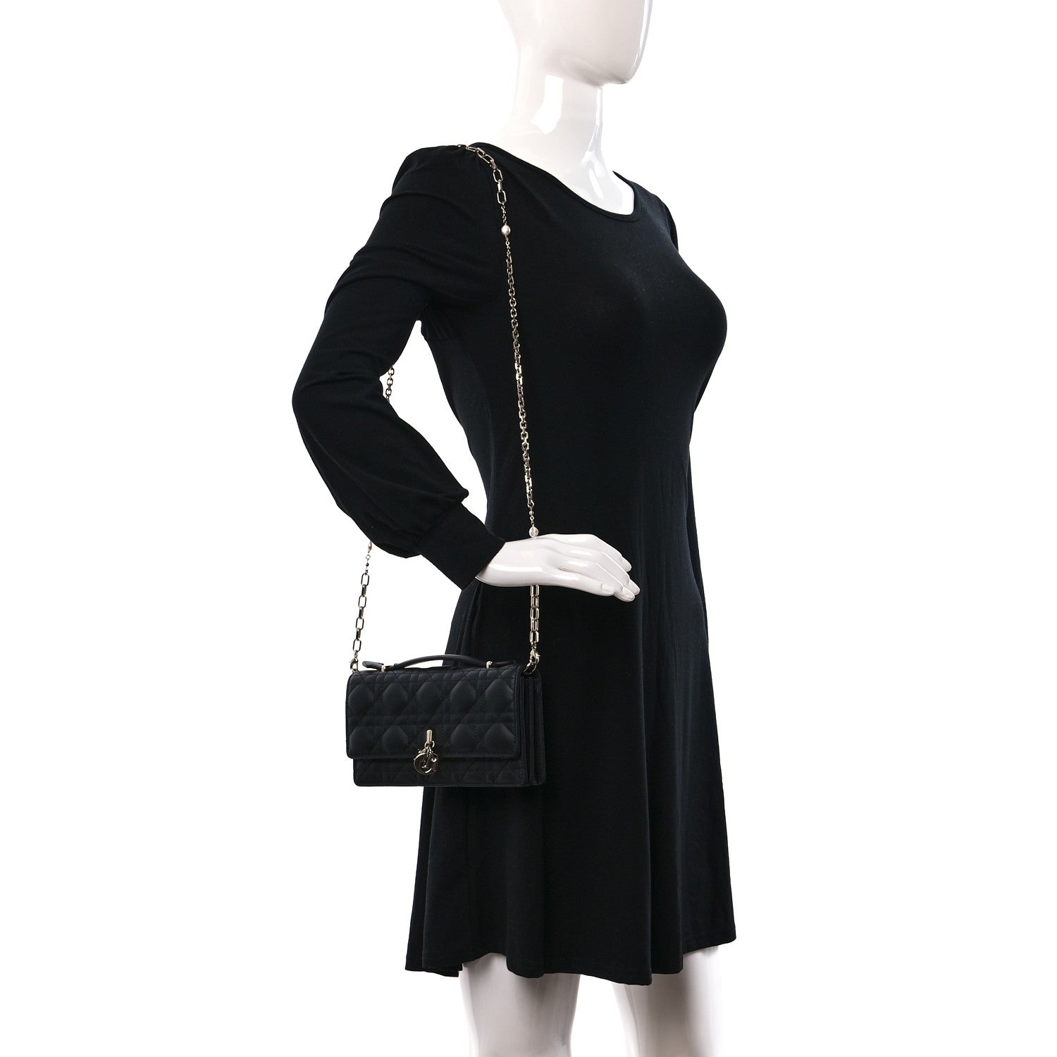 Christian Dior Lambskin Cannage Mini My Dior Bag Black 2 of 10